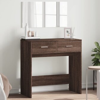 Kaptafel met spiegel 80x39x80 cm bruin eikenkleur 1