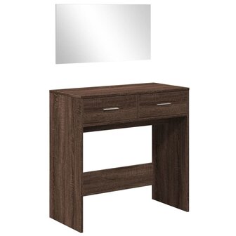 Kaptafel met spiegel 80x39x80 cm bruin eikenkleur 2