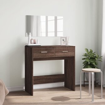 Kaptafel met spiegel 80x39x80 cm bruin eikenkleur 3