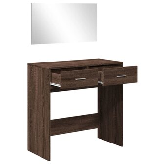 Kaptafel met spiegel 80x39x80 cm bruin eikenkleur 4