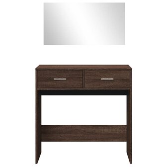 Kaptafel met spiegel 80x39x80 cm bruin eikenkleur 5