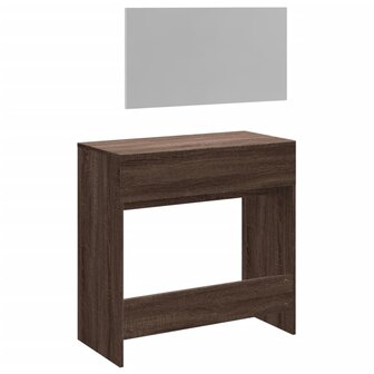 Kaptafel met spiegel 80x39x80 cm bruin eikenkleur 7