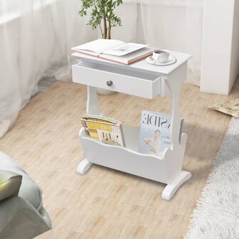 Tijdschriftenrek Melrose wit 1