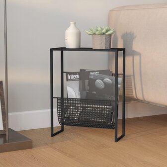 Tijdschriftenrek 35x15x45 cm staal zwart 1