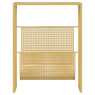 Tijdschriftenrek 35x15x45 cm staal goudkleurig 3