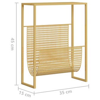 Tijdschriftenrek 35x15x45 cm staal goudkleurig 7