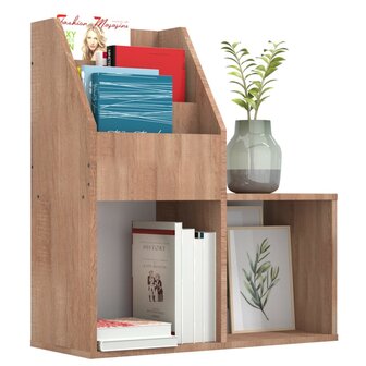 Kindertijdschriftenrek 71x30x78,5 cm bewerkt hout sonoma eiken 3