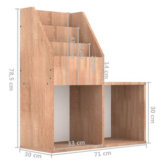Kindertijdschriftenrek 71x30x78,5 cm bewerkt hout sonoma eiken 7