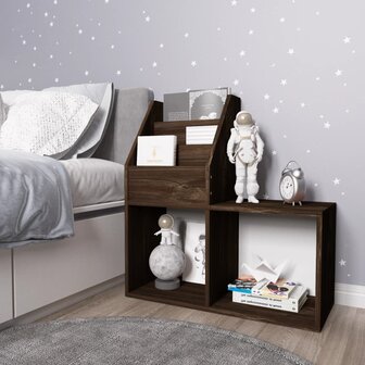 Kindertijdschriftenrek 71x30x78,5 cm bewerkt hout gerookt eiken 1