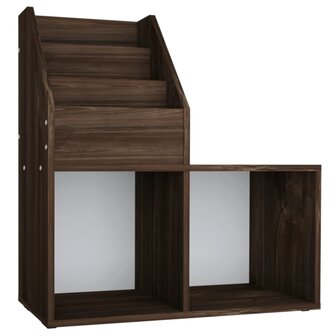 Kindertijdschriftenrek 71x30x78,5 cm bewerkt hout gerookt eiken 2