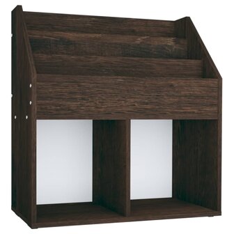 Kindertijdschriftenrek 71x30x78,5 cm bewerkt hout gerookt eiken 2