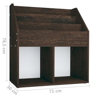 Kindertijdschriftenrek 71x30x78,5 cm bewerkt hout gerookt eiken 7