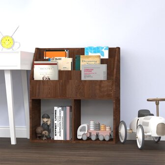 Kindertijdschriftenrek 71x30x78,5 cm bewerkt hout bruineiken 1