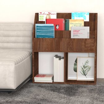 Kindertijdschriftenrek 71x30x78,5 cm bewerkt hout bruineiken 3