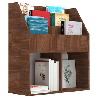 Kindertijdschriftenrek 71x30x78,5 cm bewerkt hout bruineiken 4