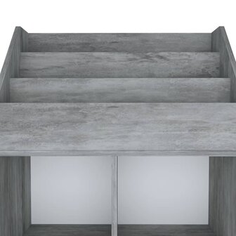 Kindertijdschriftenrek 71x30x114 cm bewerkt hout betongrijs 5