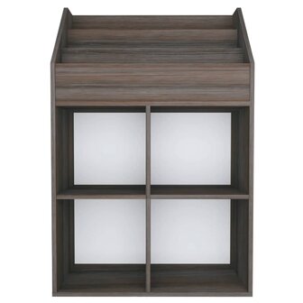Kindertijdschriftenrek 71x30x114 cm bewerkt hout grijs en eiken 3