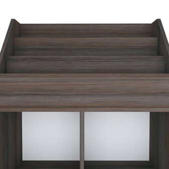 Kindertijdschriftenrek 71x30x114 cm bewerkt hout grijs en eiken 5