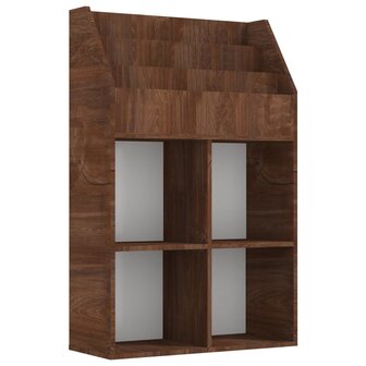 Kindertijdschriftenrek 71x30x114 cm bewerkt hout bruineiken 2