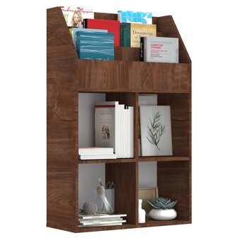 Kindertijdschriftenrek 71x30x114 cm bewerkt hout bruineiken 4
