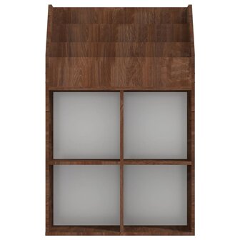 Kindertijdschriftenrek 71x30x114 cm bewerkt hout bruineiken 5