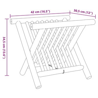 Tijdschriftenrek 42x30,5x34,5 cm bamboe 9