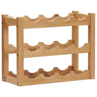 Wijnrek voor 12 flessen 47x21x36 cm massief eikenhout 1