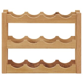 Wijnrek voor 12 flessen 47x21x36 cm massief eikenhout 2