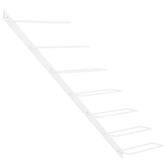 Wijnrek voor 7 flessen wandmontage metaal wit 2