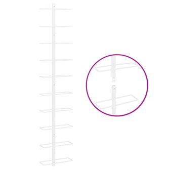 Wijnrek voor 10 flessen wandmontage metaal wit 5