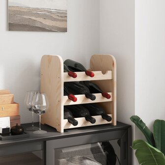 Wijnrek 33x25x37 cm massief grenenhout 3
