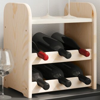 Wijnrek met bovenblad 33x25x37 cm massief grenenhout 1