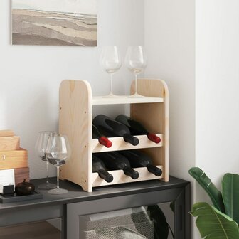 Wijnrek met bovenblad 33x25x37 cm massief grenenhout 3