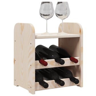 Wijnrek met bovenblad 33x25x37 cm massief grenenhout 4