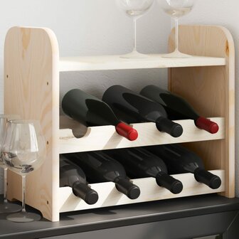 Wijnrek met bovenblad 43x25x37 cm massief grenenhout 1