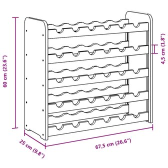 Wijnrek 67,5x25x60 cm massief grenenhout 9