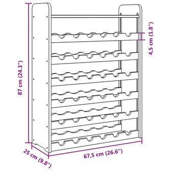 Wijnrek met bovenblad 67,5x25x87 cm massief grenenhout 9