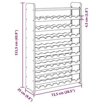Wijnrek met bovenblad 72,5x25x111,5 cm massief grenenhout 9