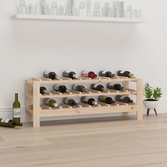 Wijnrek 109,5x30x42 cm massief grenenhout 1