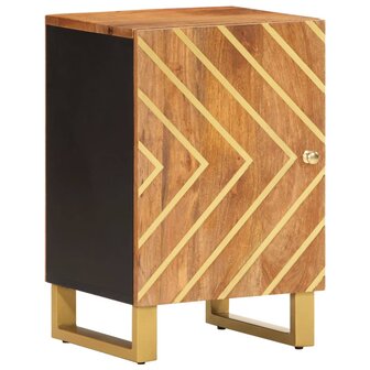 Badkamerkast 38x33,5x58 cm massief mangohout bruin en zwart 1