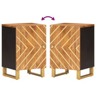Badkamerkast 38x33,5x58 cm massief mangohout bruin en zwart 7