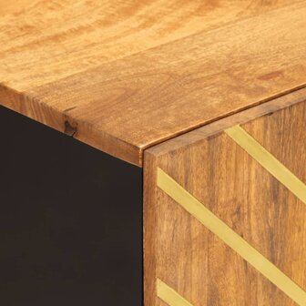 Badkamerkast 38x33,5x58 cm massief mangohout bruin en zwart 8