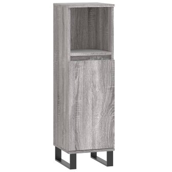 Badkamerkast 30x30x100 cm bewerkt hout grijs sonoma eikenkleur 2