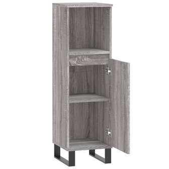Badkamerkast 30x30x100 cm bewerkt hout grijs sonoma eikenkleur 5