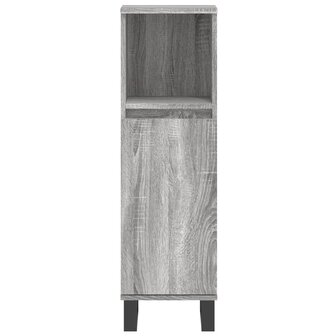 Badkamerkast 30x30x100 cm bewerkt hout grijs sonoma eikenkleur 6