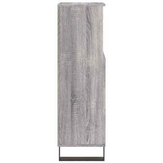 Badkamerkast 30x30x100 cm bewerkt hout grijs sonoma eikenkleur 7