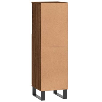 Badkamerkast 30x30x100 cm bewerkt hout bruin eikenkleur 8