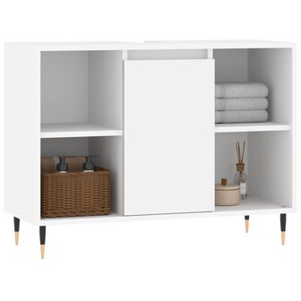 Badkamerkast 80x33x60 cm bewerkt hout wit 3