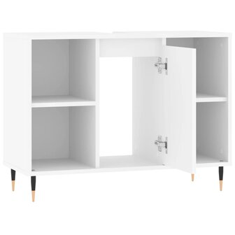 Badkamerkast 80x33x60 cm bewerkt hout wit 5