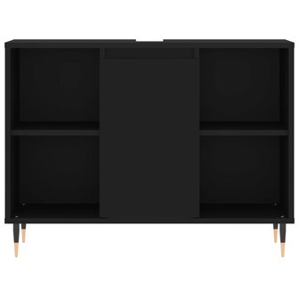 Badkamerkast 80x33x60 cm bewerkt hout zwart 6